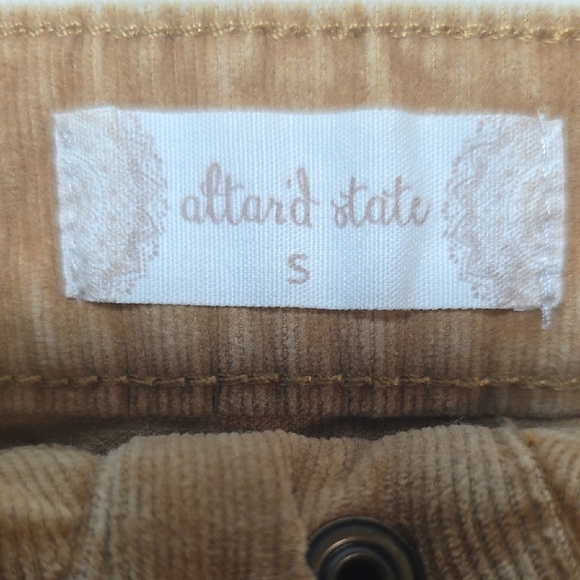 Altar'd State Tan Corduroy Button Mini Skirt - Picture 2 of 5
